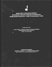Dokumen Program Kerja Kwarcab Klaten  2012